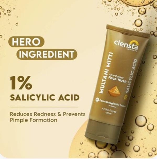 CLENSTA MULTANI MITTI ACNE CONTROL FACE WASH 100 GM