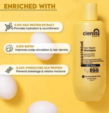 Eggstreme Hair Repair Shampoo With 1%* Silk Protein Eggstreme Hair Repair Shampoo With 1%* Silk Protein- 250 ml