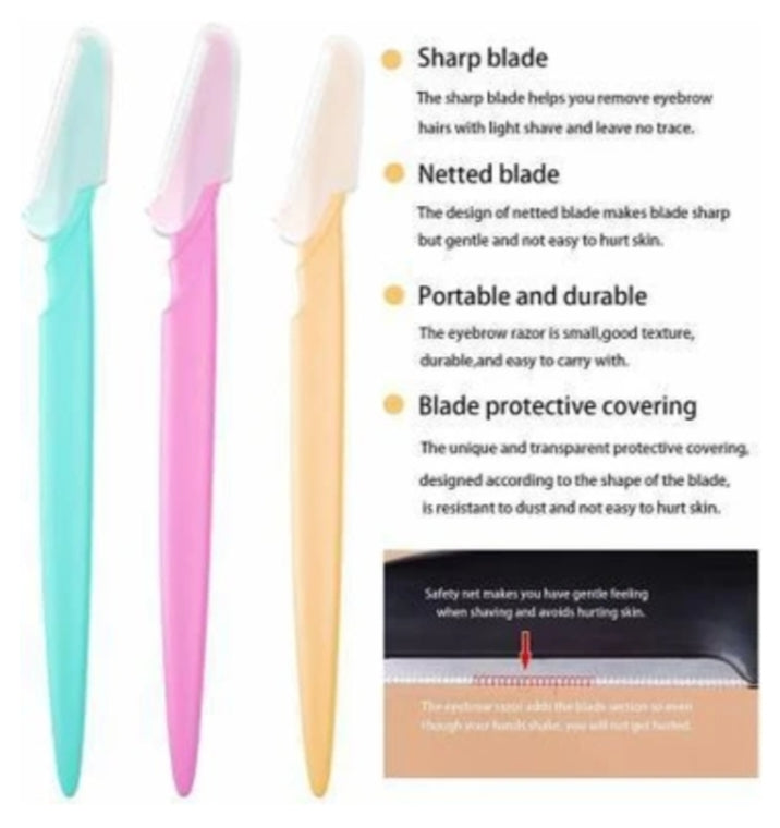 3 PCS Eyebrow Razor Kit, Face &amp; Eyebrow Hair Shaper Razor Knife Shaver
